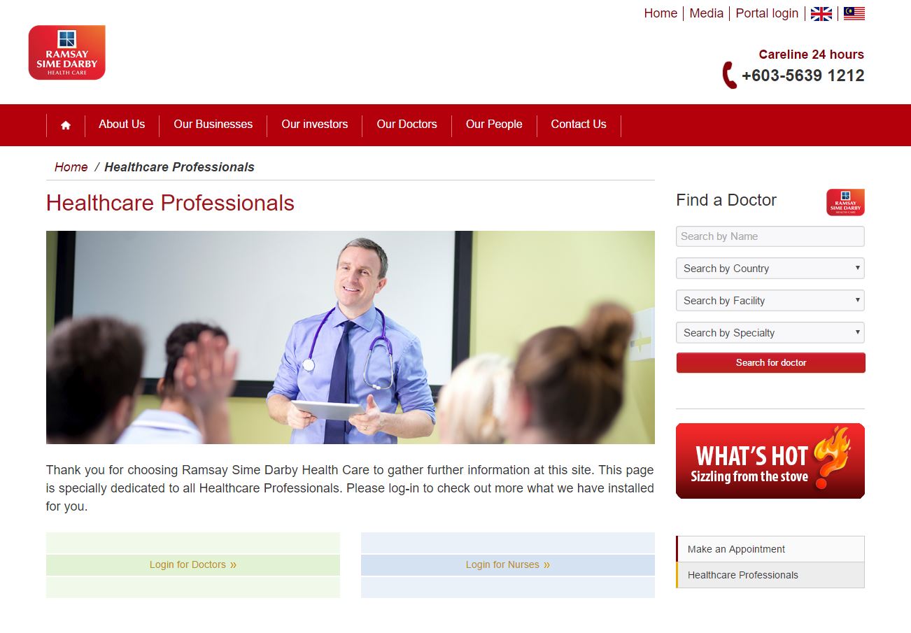 Ramsay Sime Darby Healthcare Area Digital Web Design Agency Bangkok